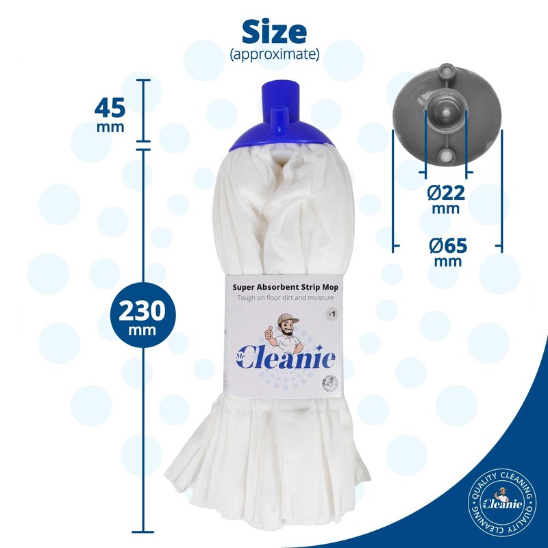 Mr Cleanie Super Absorbent Spunlace Strip Floor Mop Replacement Head