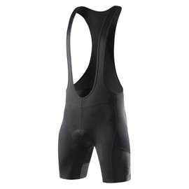 Santic Pantalones Cortos de Ciclismo para Hombre Bib, Acolchados 4D, Transpirables, Pantalones Cortos para Bicicleta de montaña y Carretera, Negro, Large