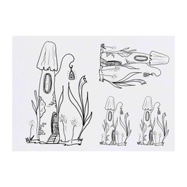 4 x 'Fairy House' Temporary Tattoos - Water Resistant, Skin-Safe, Non-Toxic Transfers, Mixed Sizes (TO00076630)