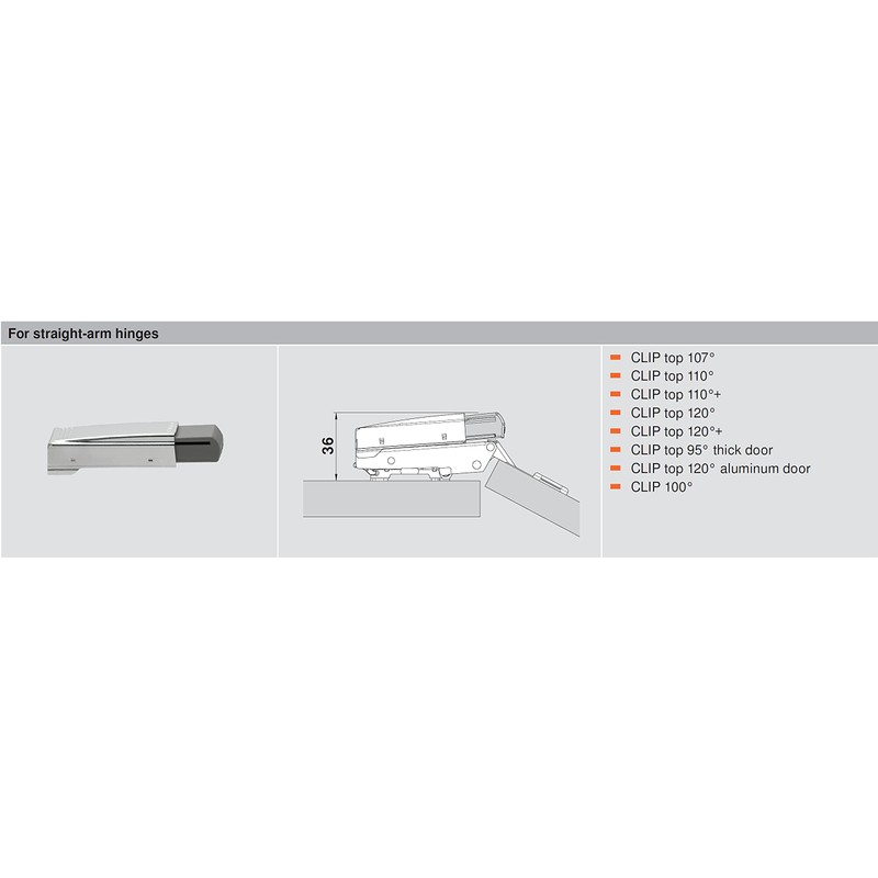 Blum BLUMOTION Soft Closing Mechanism for Straight-Arm Clip Top and
