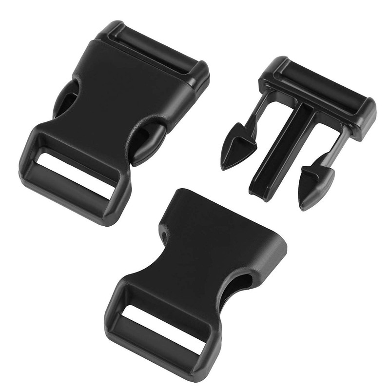 YQBOOM 5/8 Inch, 20 Pack Black Plastic Side Release Buckle
