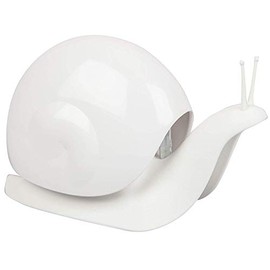 QUALY ESCAR Soap Dispenser Bowl for the Bathroom as Snail in White 18 x 11 cm
