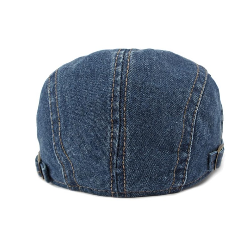 Denim Newsboy Hats Flat Cap for Men Women Adjustable Ivy