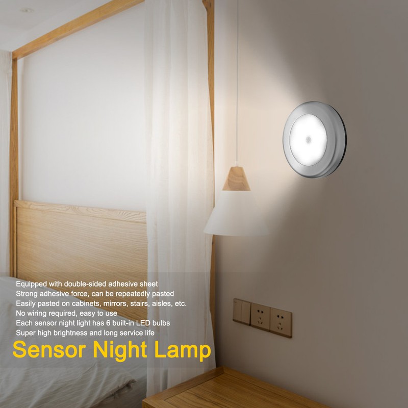 3Pcs Mini Body Induction Lamp Motion Infrared Sensor LED Night