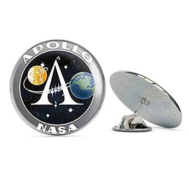 NYC Jewelers Round Vintage Apollo Generic Seal (NASA Logo Insignia) Metal 0.75" Lapel Hat Pin Tie Tack Pinback