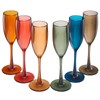 Unbreakable Muted Color Acrylic Champagne Flutes Glasses | Set of