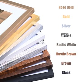 KINLINK A3 Picture Frame Silver Set of 2, Wooden Photo Frames Matted A4 with Plexiglass for A4 with Mat or A3 without Mat for Wall Display