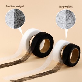 PLANTIONAL 4 Rolls Iron‑On Hemming Tape – Stitch Witchery Sewing Tape, 1″ x 22 yd Each (88 yd Total) – No‑Sew Fabric Fusing Tape for Pants, Clothes & Curtains, White & Black