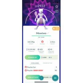 AMAZING LEGENDARY MEWTWO 2900CP!!! - PKMN GO!!! - NON REGISTERED TRADE!!!
