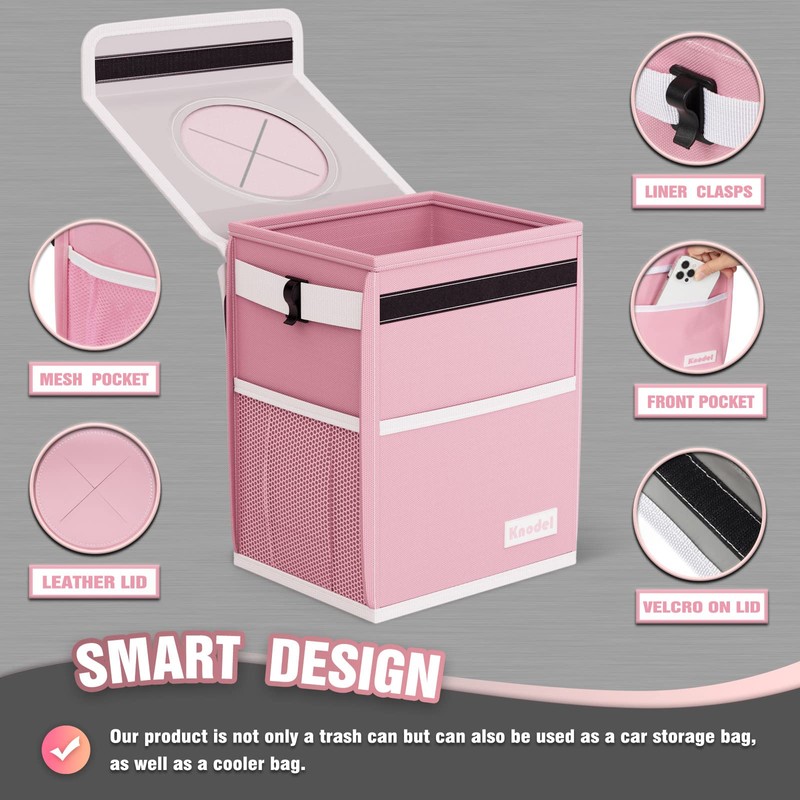 KNODEL Car Trash Can, Waterproof Car Garbage Can, Car Trash