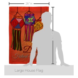 Diwali Festival of Lights Home Decor Banner Room Wall Art Patio Porch Lawn Garden Flag Stand Pole Outdoor Tapestry Yard Signs Indian Hindu Celebration India Happy Deepawali दीपावली Sign Made in USA
