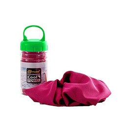 Muxel Cool Down Towel Cooling Towel Against Sweat Sports Towel Fitness Towel 2 Towels and Bottle Pink