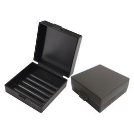 Elimeta Soap Holder 2 Pack, Shower Bar Case Box Fit Dr Squatch, Waterproof Travel Container with Lid, Square Bathroom Soap Dish for Camping Gym Outdoor Traveling (Black/Clear Black)