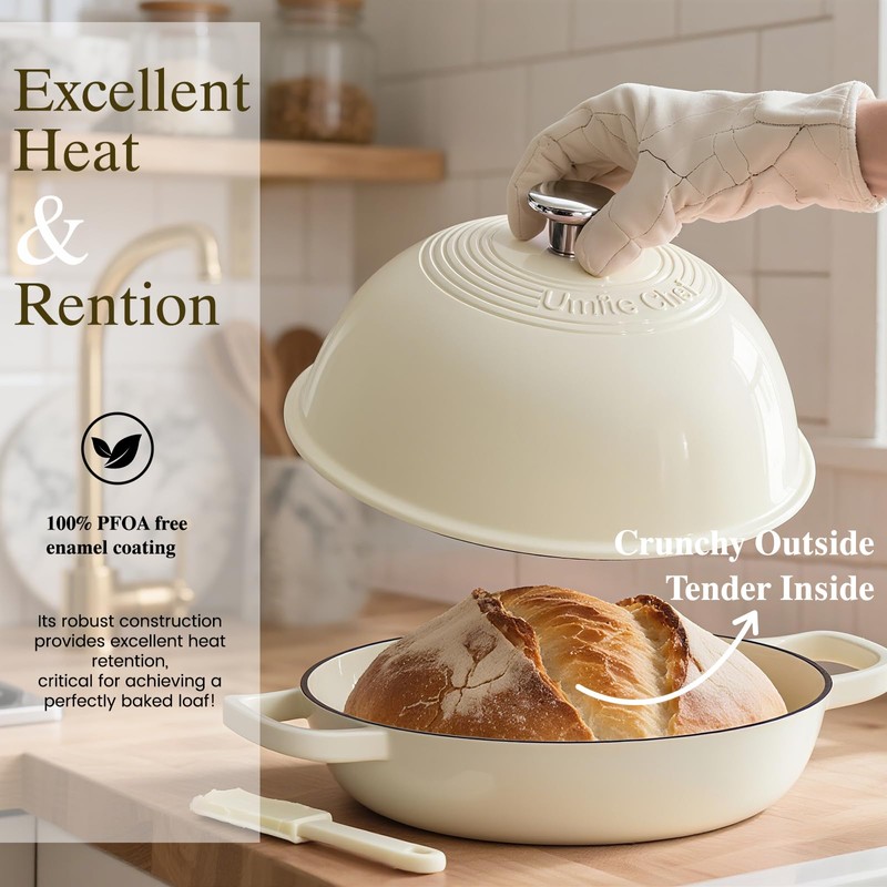 Enameled Round Cast Iron Bread Oven, 6 Qt Cast Iron