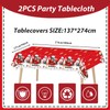 137*274cm Large Christmas Tablecloth Party,Christmas Decorations Tablecloths,Plastic Ice Cream Nutcracker