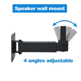 DAGCUXIN Heavy Duty Speaker Wall Mount,Adjustable Tilt & Swivel Wall Mount Brackets for Professional Audio PA Speakers,Hold up to 100lbs DX-329 (2 Packs Black)