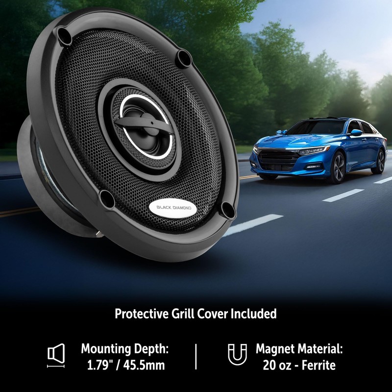 BLACK DIAMOND Dia-4.2 4" Coaxial Car Speakers – 2-Way Full