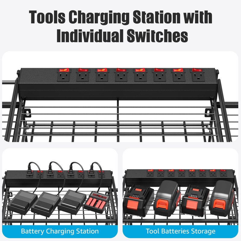 CCCEI Black Power Tools Organizers Wall Mount, Large Tools and