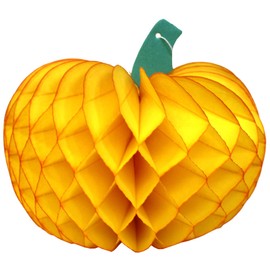 3-Pack 10 Inch Honeycomb Tissue Paper Pumpkin Decoration (Gold - Golden Yellow)