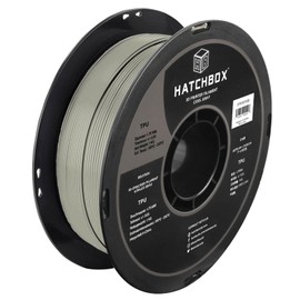 HATCHBOX 1.75mm Cool Gray TPU 3D Printer Filament Shore 95A, 1 KG Spool, Dimensional Accuracy +/- 0.03 mm, 3D Printing Filament