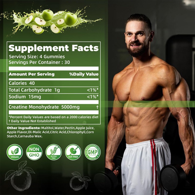 Nutravita NSF Certified Creatine Gummy - Creatine Monohydrate Gummies for