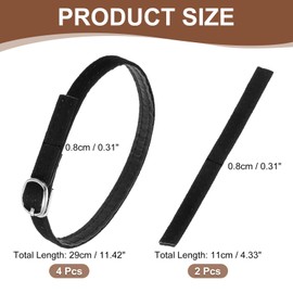 uxcell 2 Pair Replacement Ankle Strap for Heels Detachable Shoe Straps PU Leather Shoe Band, Suede Black