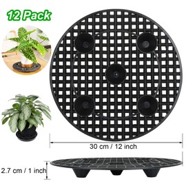 EATHEATY 12 PCS Plant Risers for Inside Pots - 12 Inch Plastic Plant Stand Pot Elevator - Plant Lifter Deck Protectors for Pots, flower, Indoor and Outdoor Use