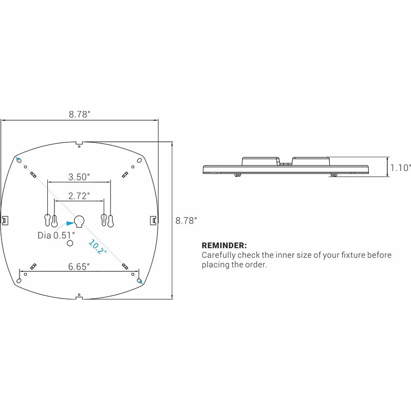 Silverlite 8.5in PCB Size,10.2in Overall Size,40W,3000K,3200LM,120V,CRI90,Dimmable LED Light Engine,Retrofit Light
