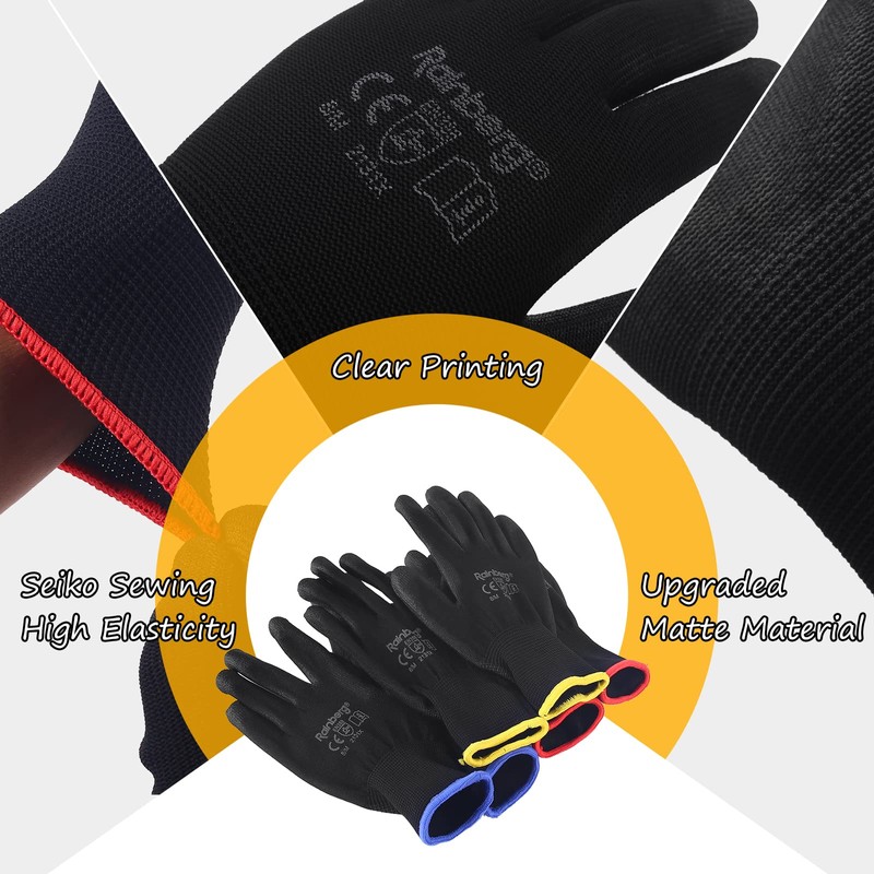 Rainberg Pack of 12 or 24 Safety Gloves, Work Gloves,