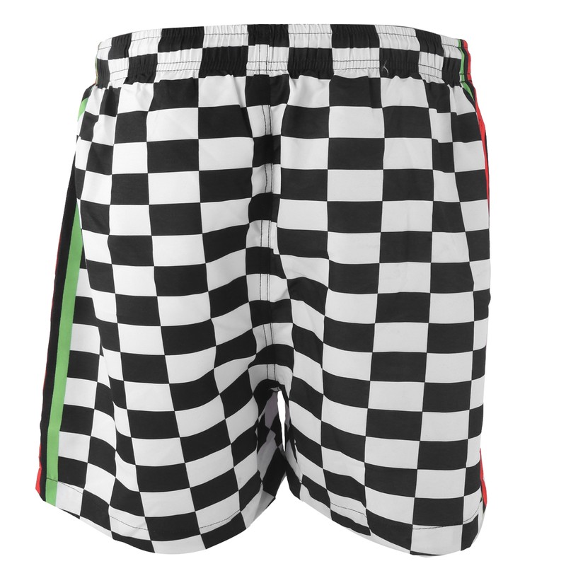 Summer Breathable Beach Shorts Men Black White Plaid Fashionable Casual
