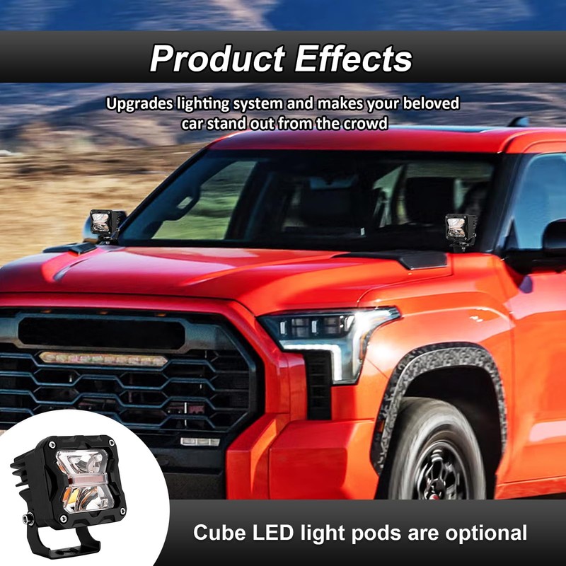 ROMELACK Upper Hood Light Mount Brackets Ditch LED Pods Bracket