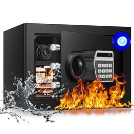 1.3 Cuft Safe Box, Home Safes with Digital Combination Lock, Anti-Theft Safety Box with Digital Keypad, Smart Alert System, Spare Keys, Removable Shelf, LED Light, Personal Document Safe