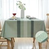 Tablecloth Green Stripes Linen Tablecloths Elegant Washable Tablecloth Small Outdoor