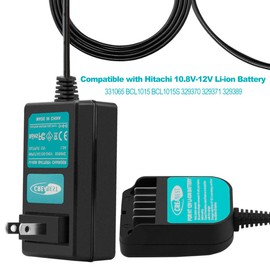 Creabest New 10.8V-12V Li-ion BCL1015 Battery Charger Compatible with Hitachi BCL1015 BCL1015S 331065 329370 329371 329389, for Hitachi 10.8V-12V Li-ion Batteries(NOT for Ni-MH/Ni-Cd Battery)