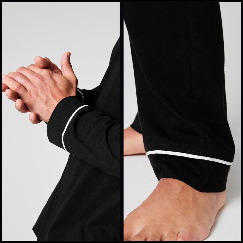 CityComfort Men's Long Pyjamas with Button Placket Lounge Set M