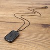 COAI Obsidian Partner Necklaces with Engraving, Obsidian Stainless Steel, Obsidian