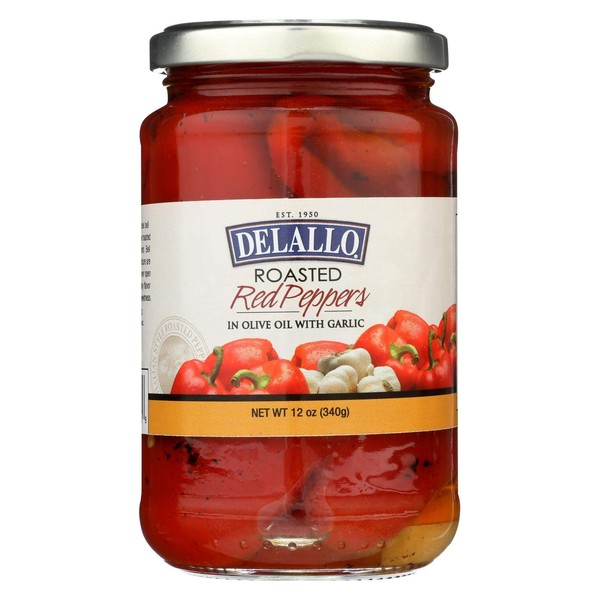 Roasted Red Peppers with Garlic and Olive Oil 12 Ounces (Case of 12)