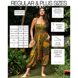 likemary Harem Pants Women - Boho Pants Pull Up into Jumpsuit with Pockets - 2-in-1 Hippie Pants and Romper Jumper Outfit - Genie Pants - Peacock Print - Navy Blue Plus Size