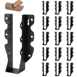 2x8 Joist Hangers, 16 Pcs Hurricane Ties for Rafters Tie Brackets, Black Powder Coating Joist Brackets for Ceiling Joists and Floor Deck