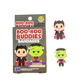 Boo Boo Buddies Kids Adhesive Bandages, Kids Self-Adhesive Sterile Bandages Pack for Toddler Girls & Boys, Adults First Aid, Protect Scrapes and Cuts | 24 Pcs (Dracula + Frankenstein)