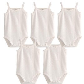 Blueleyu Baby Girls Spaghetti Strap Bodysuit SleevelessTank Top Cotton Baby One-Pieces Pack of Baby Summer Clothes (9-12 Months)