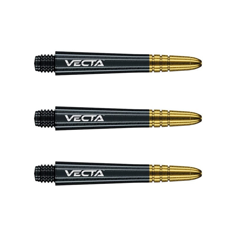 WINMAU Vecta Black with Gold Medium Polycarbonate Dart Stems (Shafts)