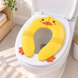 Foldable Potty Seat for Toddler Toilet Training – Portable PP Travel Seat for Home, Trips & Everyday Bathroom Use