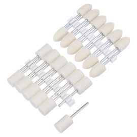 sourcing map 12mm Wool Felt Mounted Points Conical Cylindrical Polishing Bits Burrs Buffing Wheels with 1/8" Shank 24 Pcs