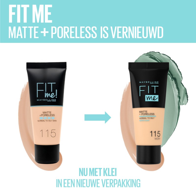 Maybelline Fit Me Foundation, Matte & Poreless, Full Coverage Blendable