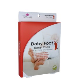 Baby foot scrub, 2-pack, foil socks, German language description.