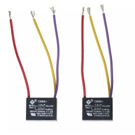 NewTech CEILING FAN CAPACITOR CBB61 1.2uf+2.3uf 3WIRE QTY 2