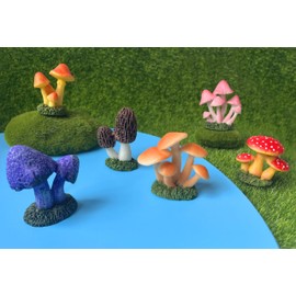 Arggidan 6pcs Mini Mushroom Figurines for Cute Fairy Garden Decor Plant Pots Micro Landscape Terrarium Ornaments DIY Outdoor & Indoor Decoration