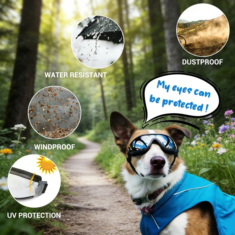 NAMSAN Dog Goggles Medium to Large Breed, Anti-UV Sunglasses for