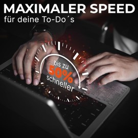 Devino® Shortcuts Sticker Mac OS for 13-16 Inch MacBook Pro Air M1 M2 / Intel Transparent (Ventura/Monterey/Big Sur/Catalina/Mojave) Sticker German (10, Transparent Black)